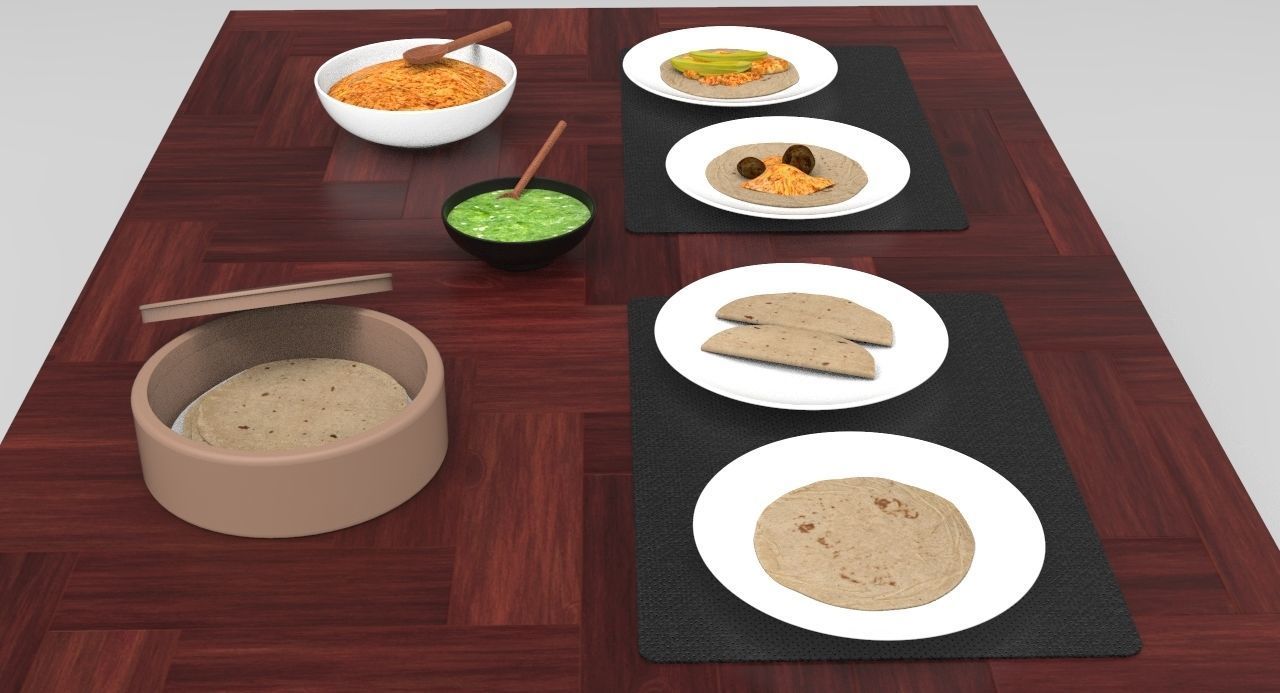 Mexican Tacos and Quesadillas Real maps Low-poly 3D model_11