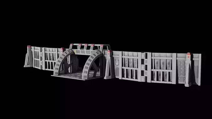 Game Wall Low-poly 3D model