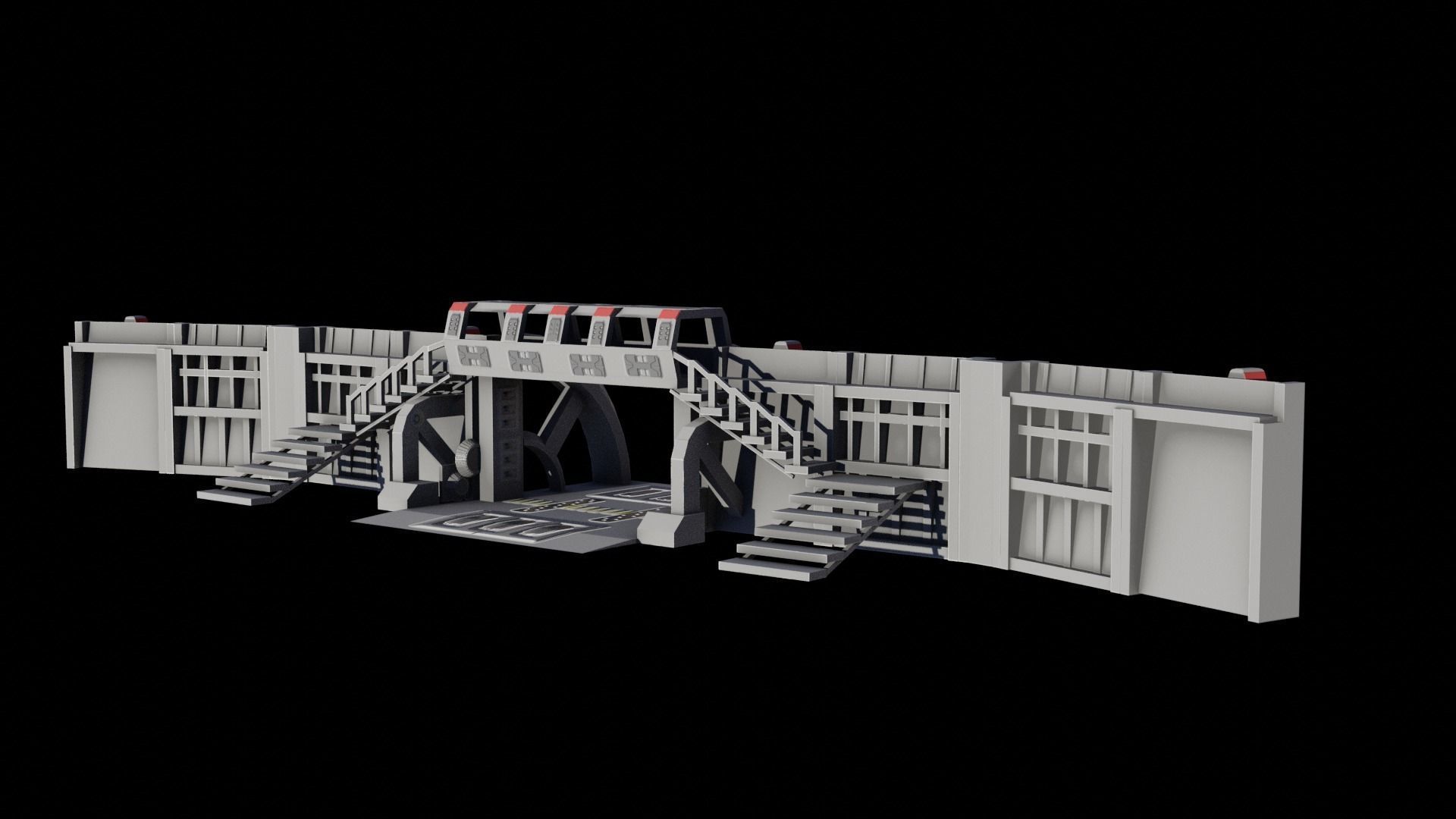 Game Wall Low-poly 3D model_1