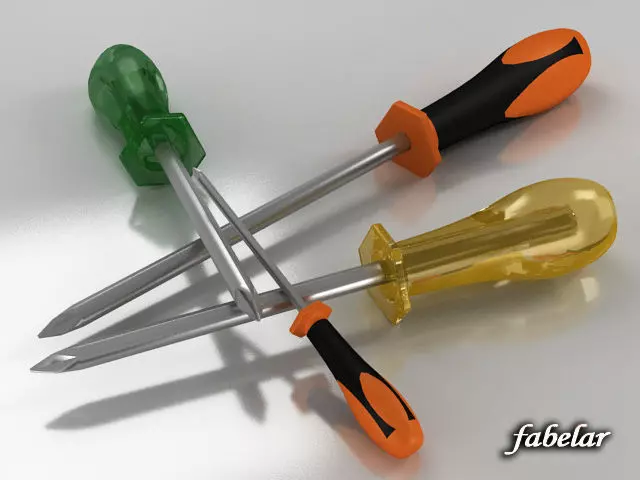 Screwdrivers three Free 3D model_0