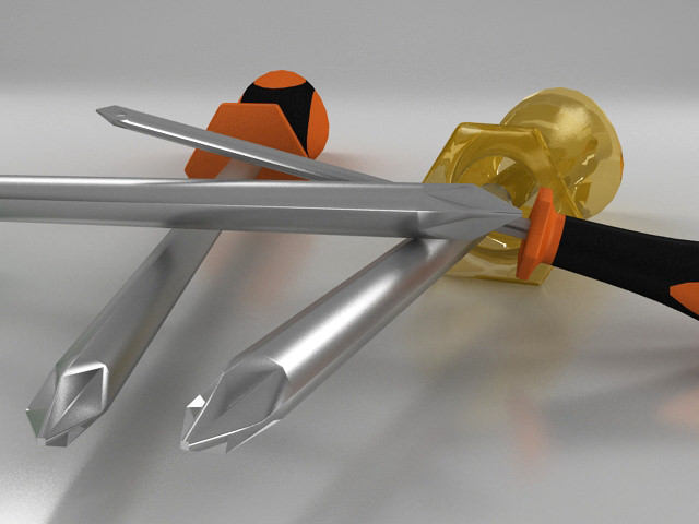 Screwdrivers three Free 3D model_2