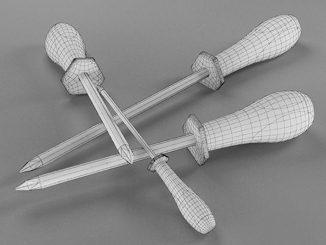 Screwdrivers three Free 3D model_3