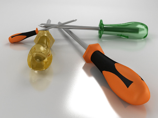 Screwdrivers three Free 3D model_1