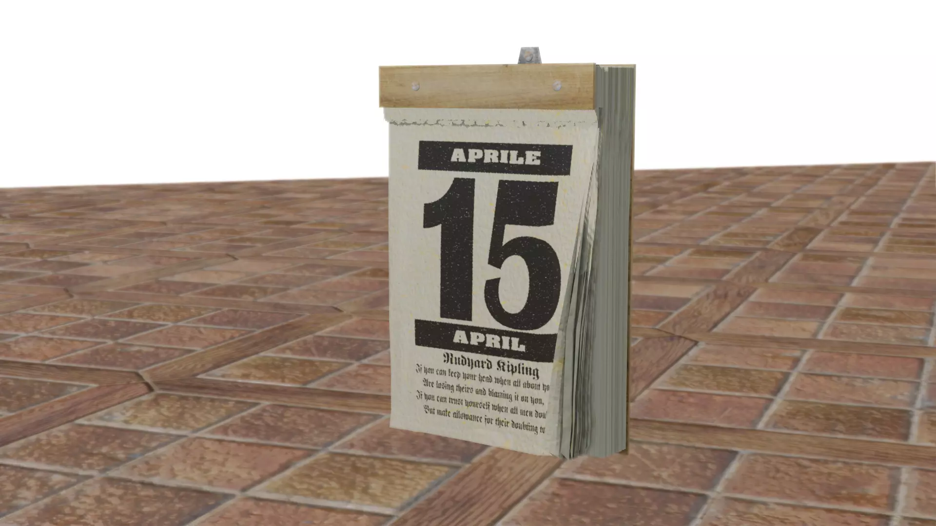 Old Calendar for Blender Free low-poly 3D model