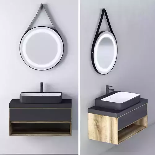 Modern Bathroom Furniture Set 3D model