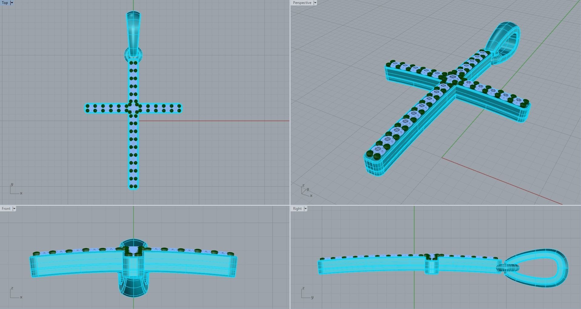 JESUS CROSS DIAMOND PENDANT 3D print model_6