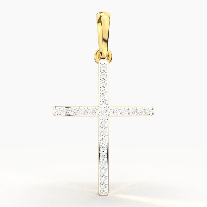 JESUS CROSS DIAMOND PENDANT 3D print model_1