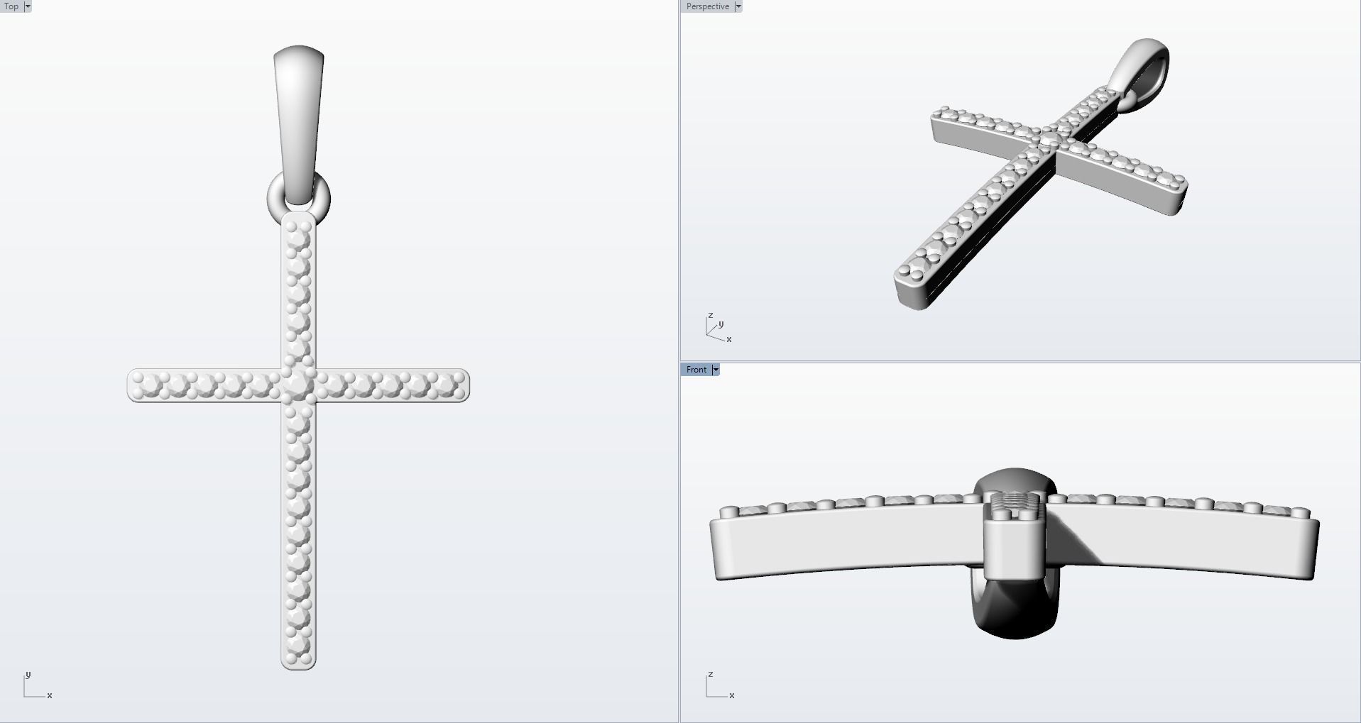 JESUS CROSS DIAMOND PENDANT 3D print model_7