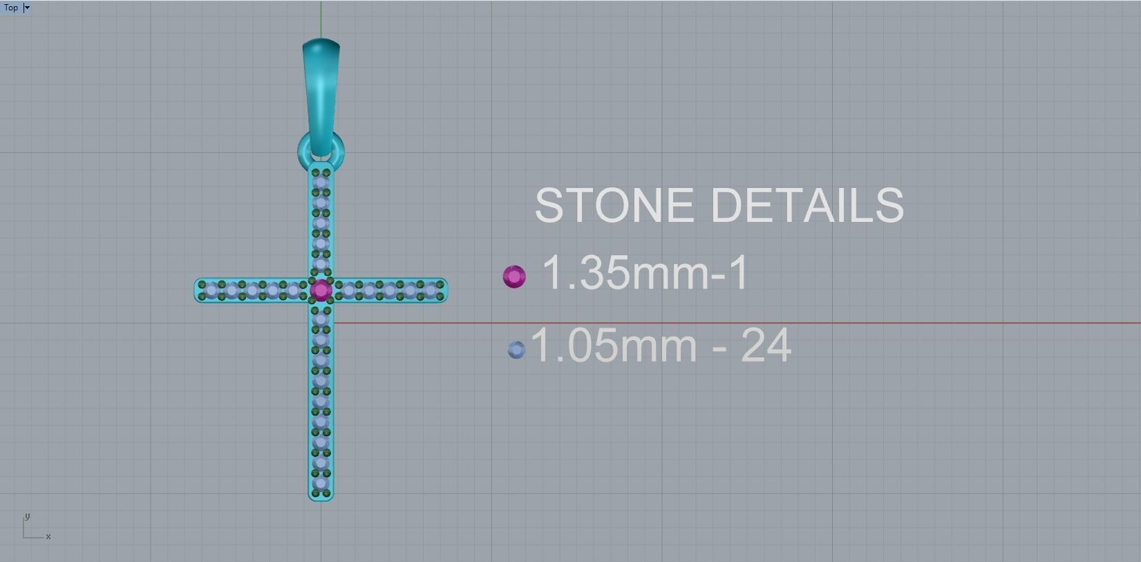 JESUS CROSS DIAMOND PENDANT 3D print model_8