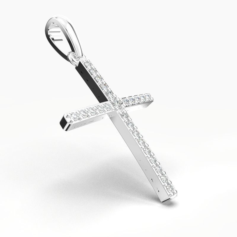 JESUS CROSS DIAMOND PENDANT 3D print model_12