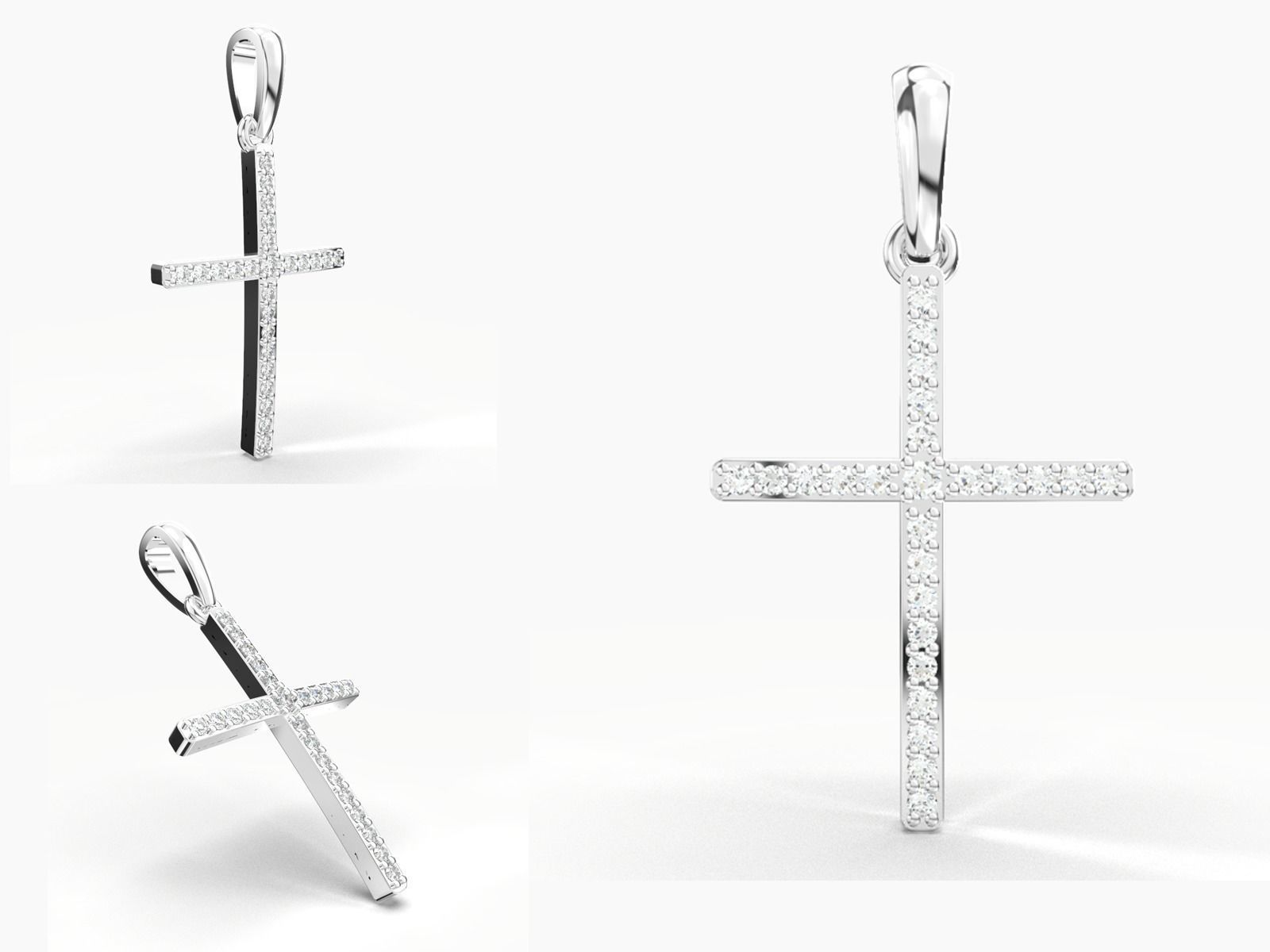 JESUS CROSS DIAMOND PENDANT 3D print model_9