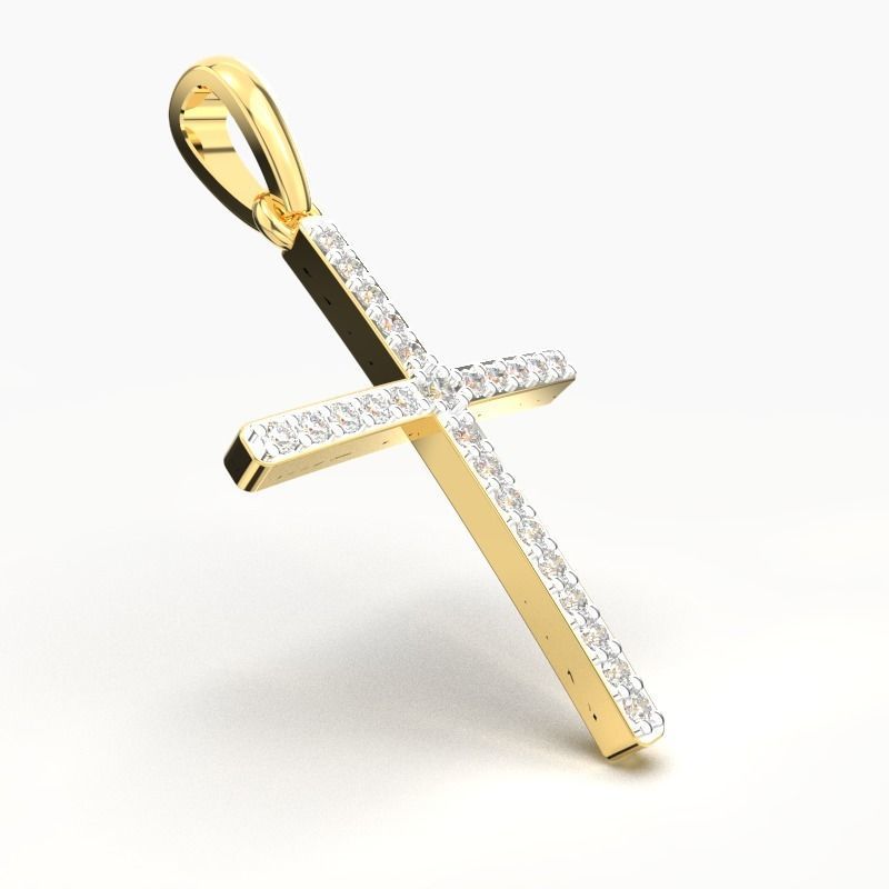 JESUS CROSS DIAMOND PENDANT 3D print model_3