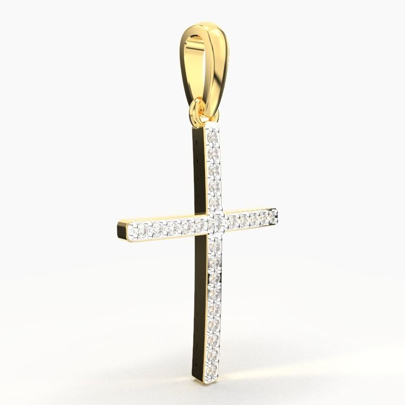 JESUS CROSS DIAMOND PENDANT 3D print model_4