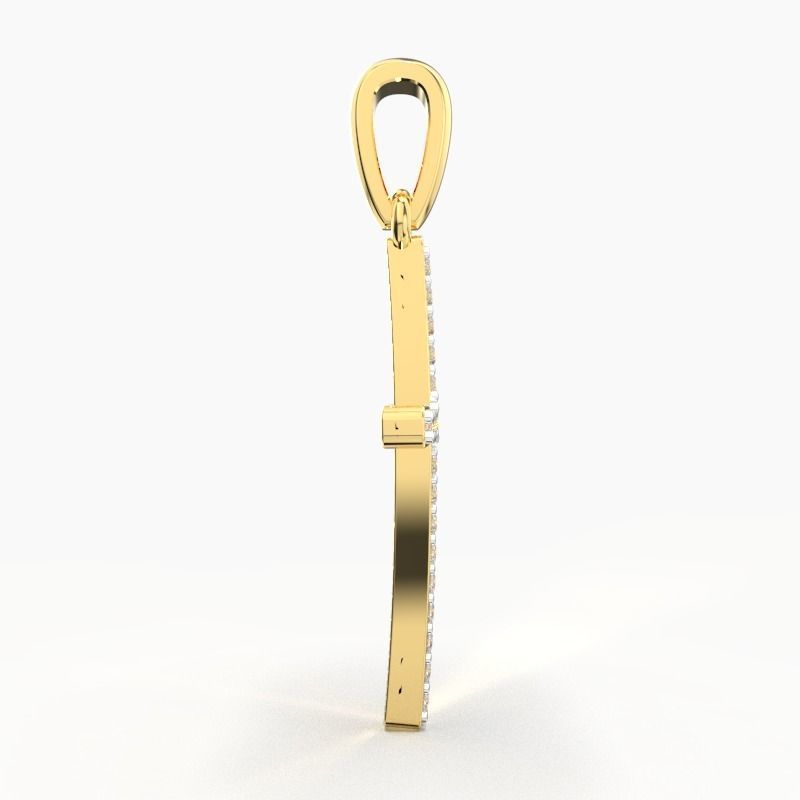 JESUS CROSS DIAMOND PENDANT 3D print model_5