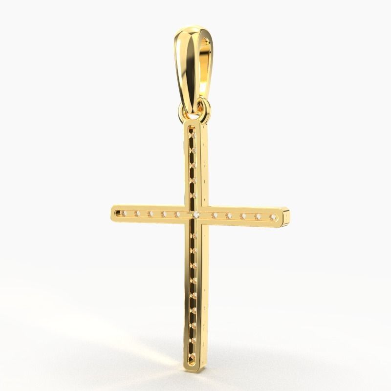 JESUS CROSS DIAMOND PENDANT 3D print model_2