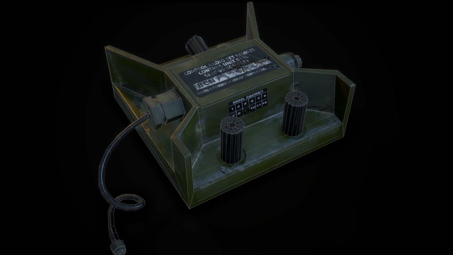 milatary radio Low-poly 3D model_19