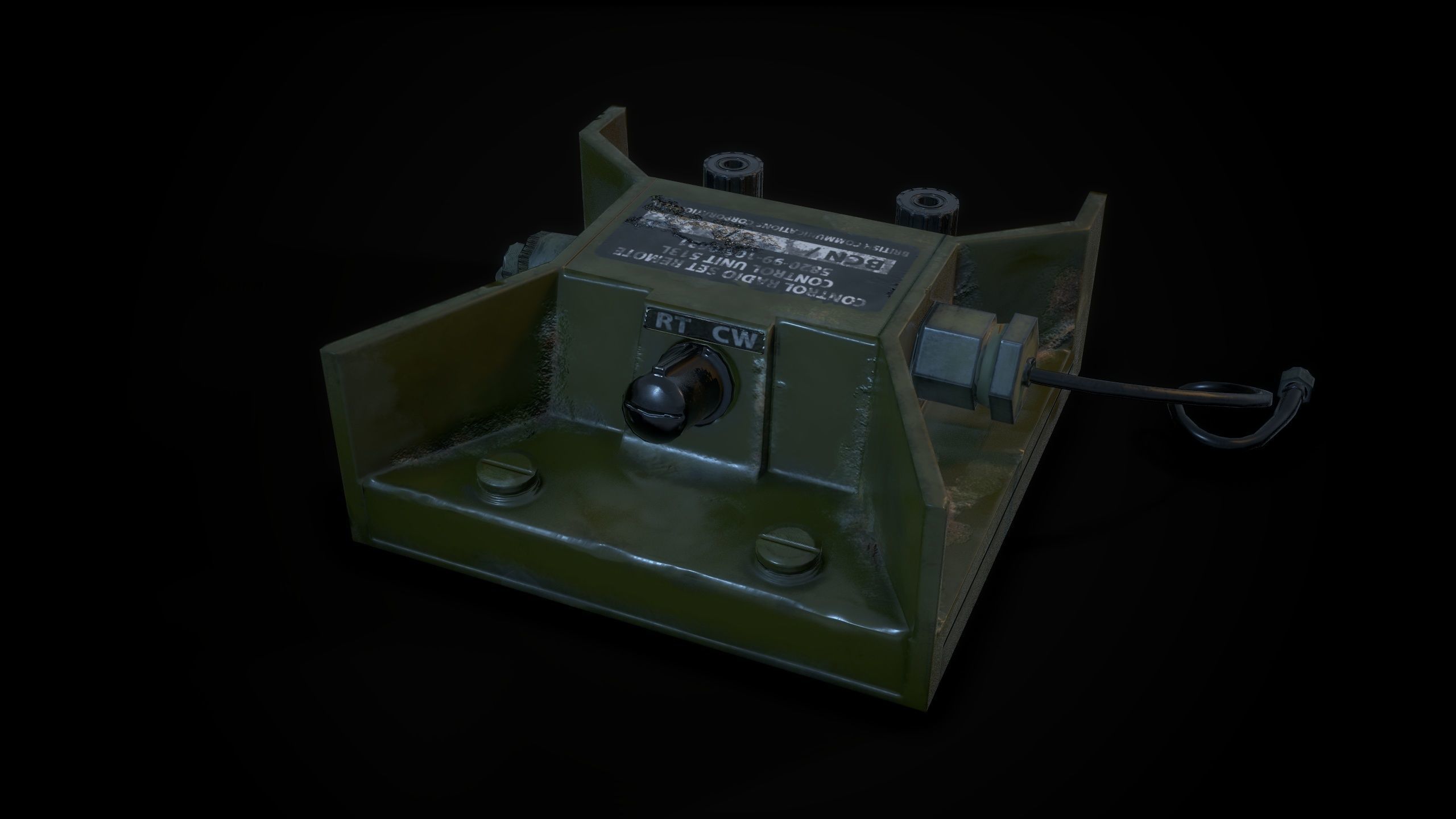 milatary radio Low-poly 3D model_3