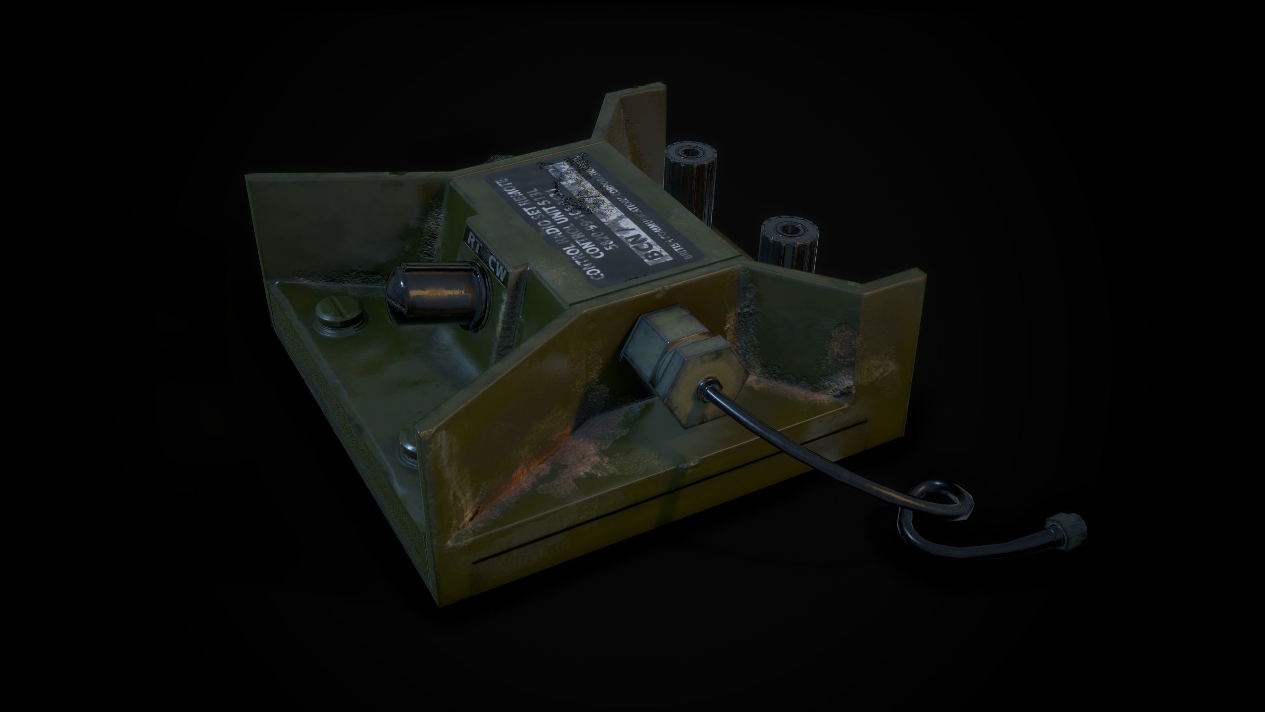 milatary radio Low-poly 3D model_6