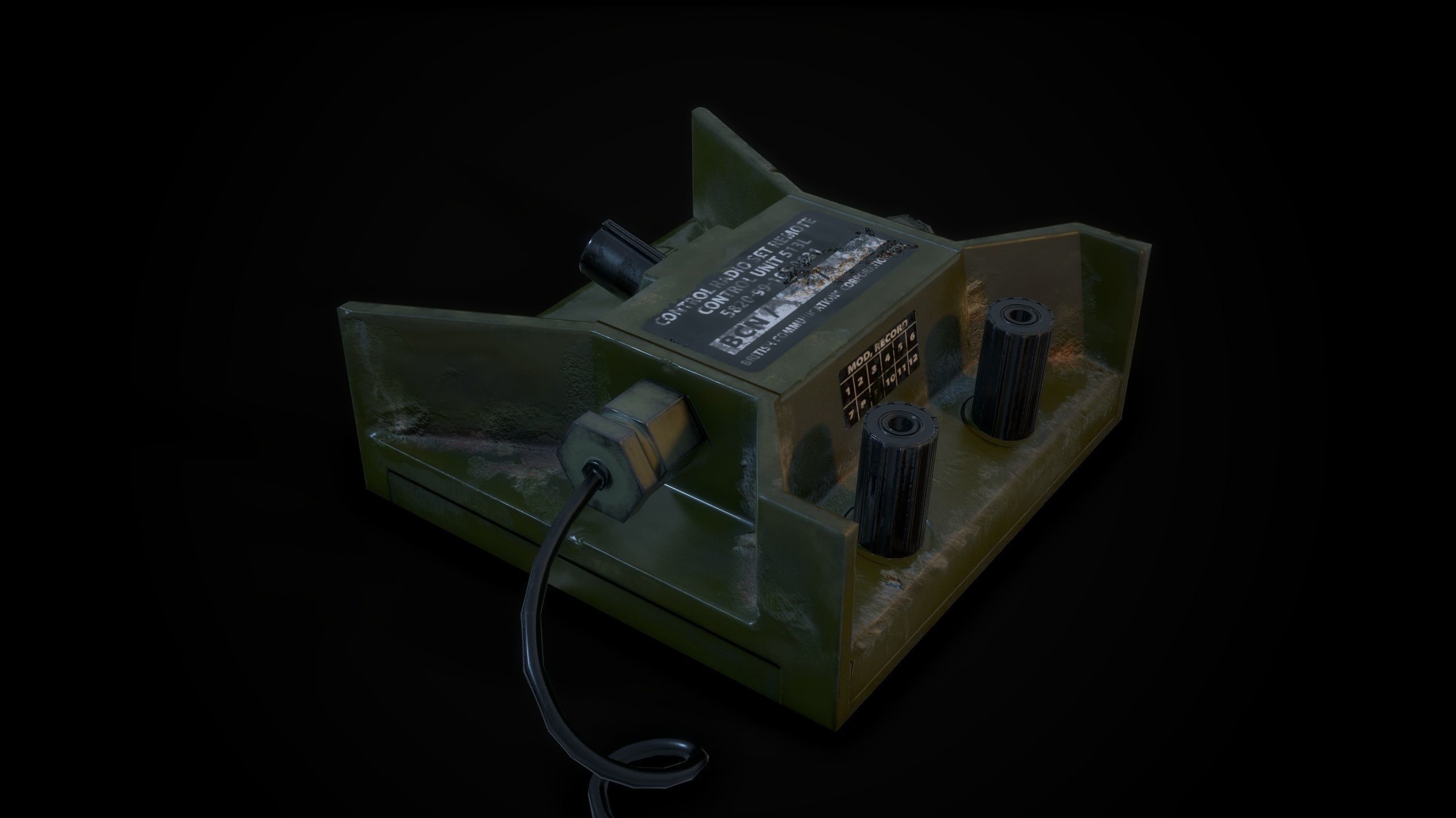 milatary radio Low-poly 3D model_5