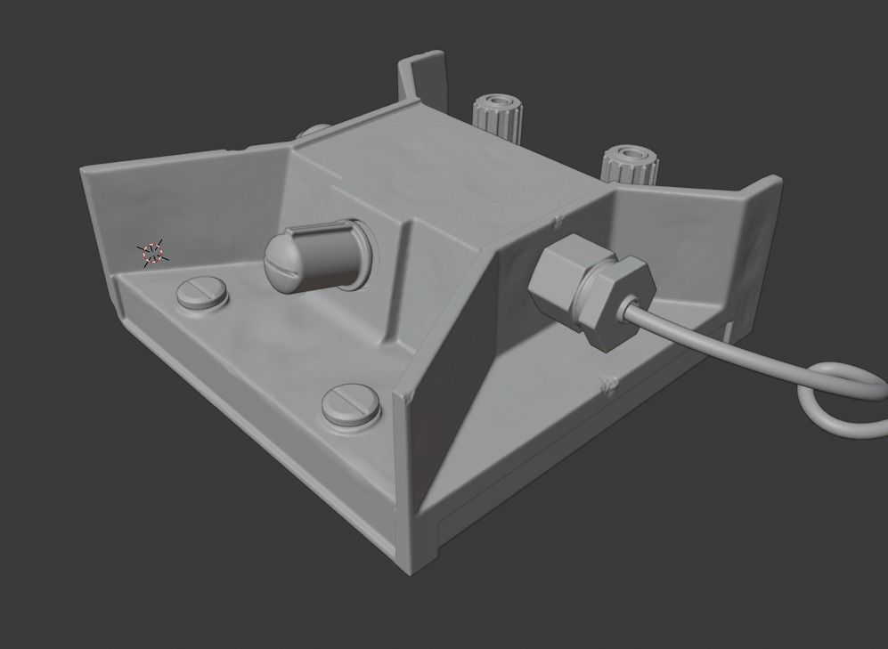 milatary radio Low-poly 3D model_15