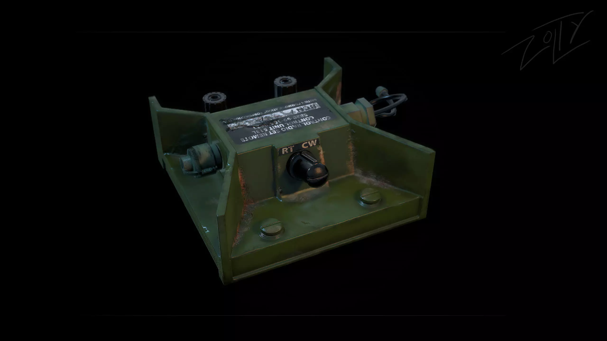 milatary radio Low-poly 3D model_0