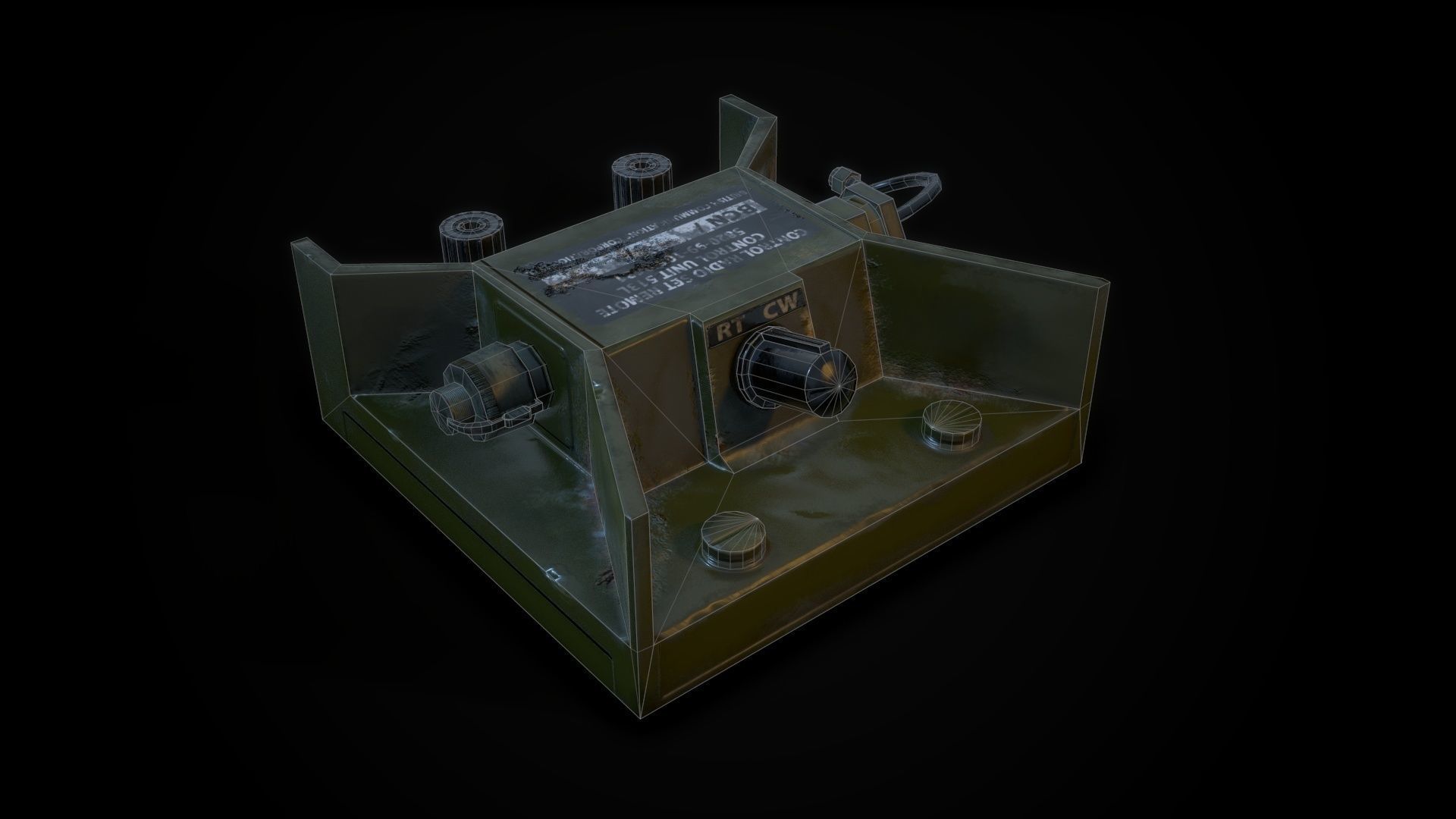milatary radio Low-poly 3D model_18