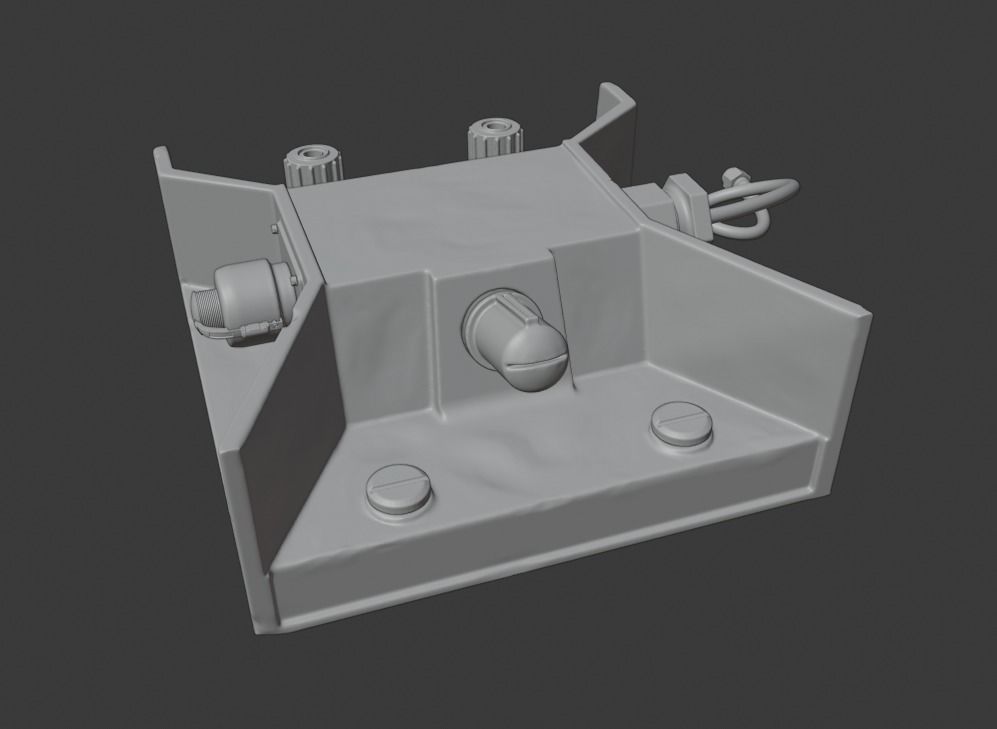 milatary radio Low-poly 3D model_11