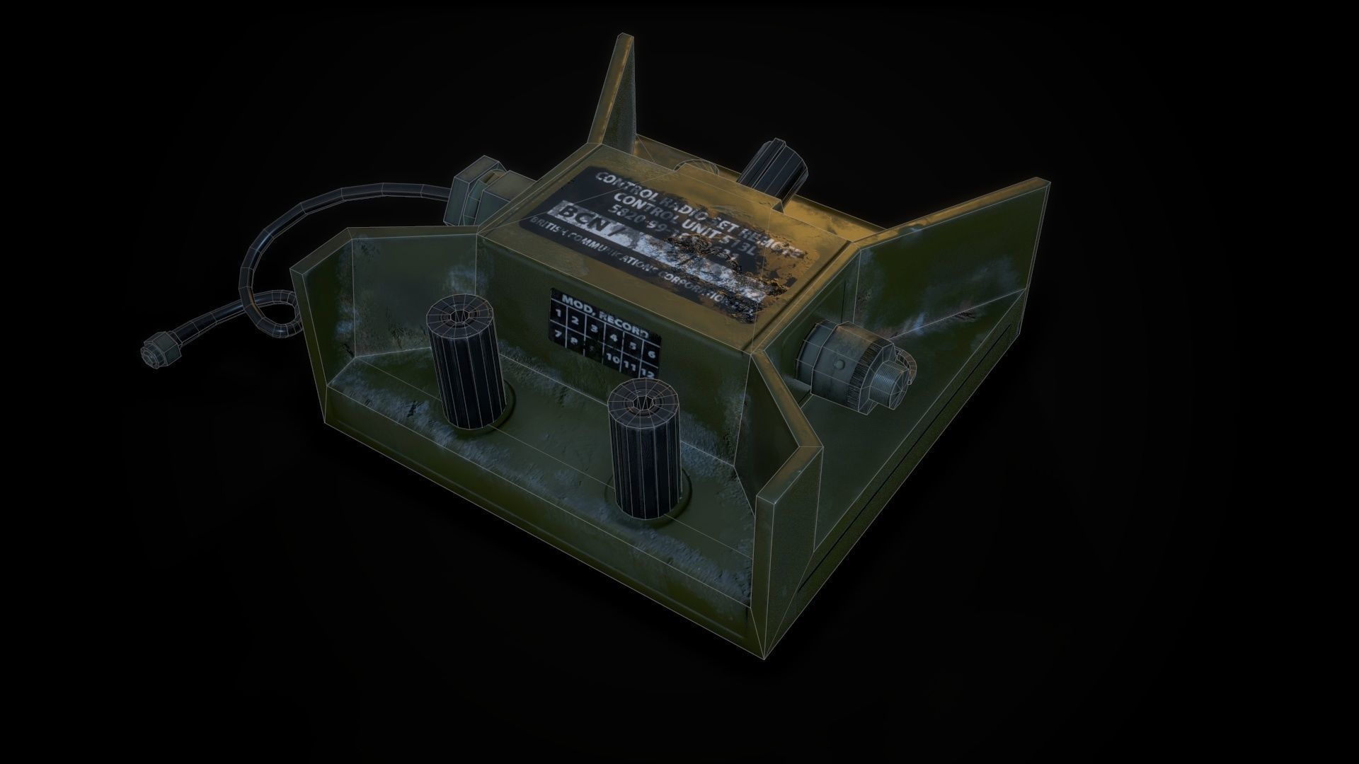 milatary radio Low-poly 3D model_20