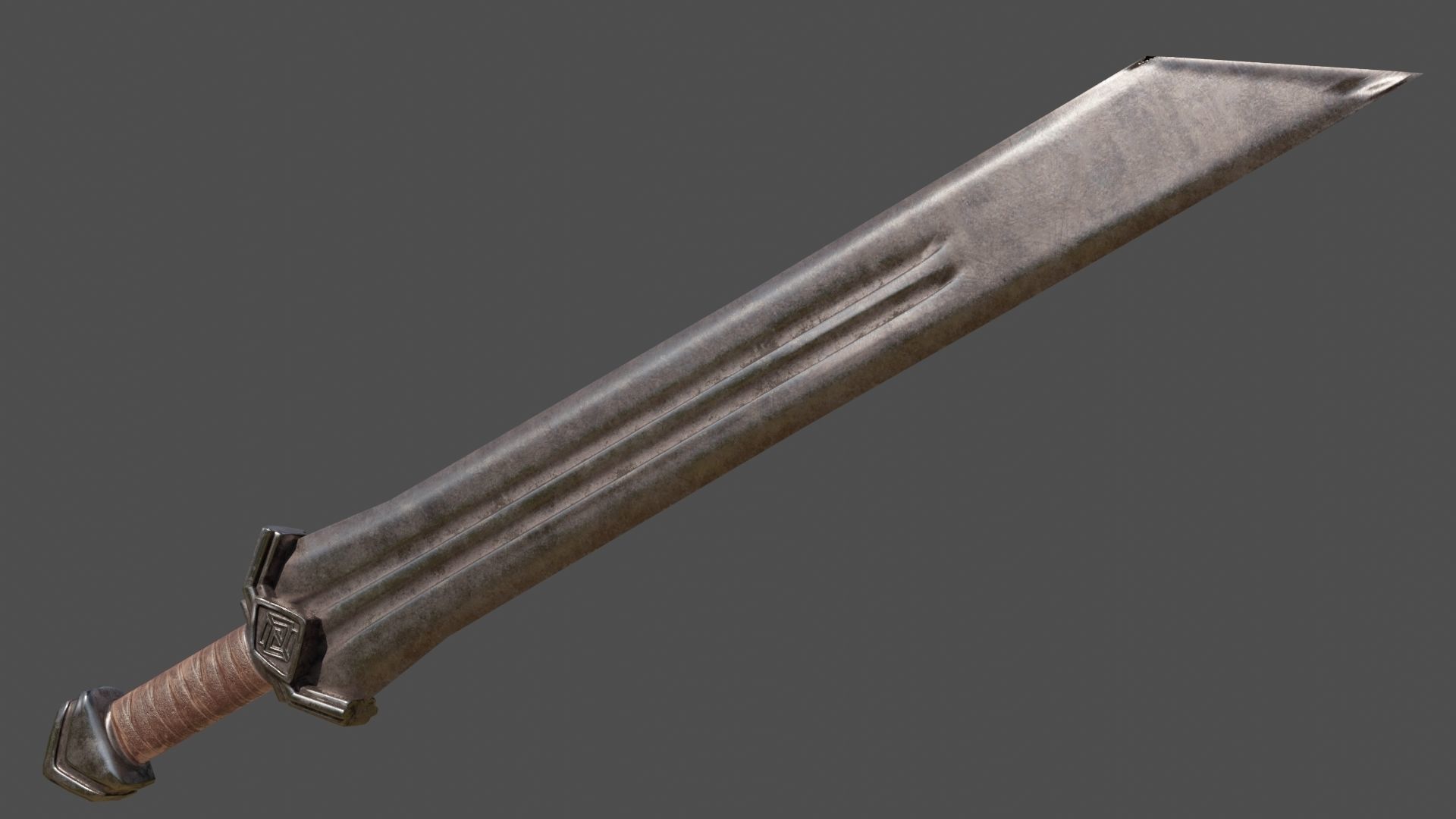 Dwarven Sword Low-poly 3D model_5