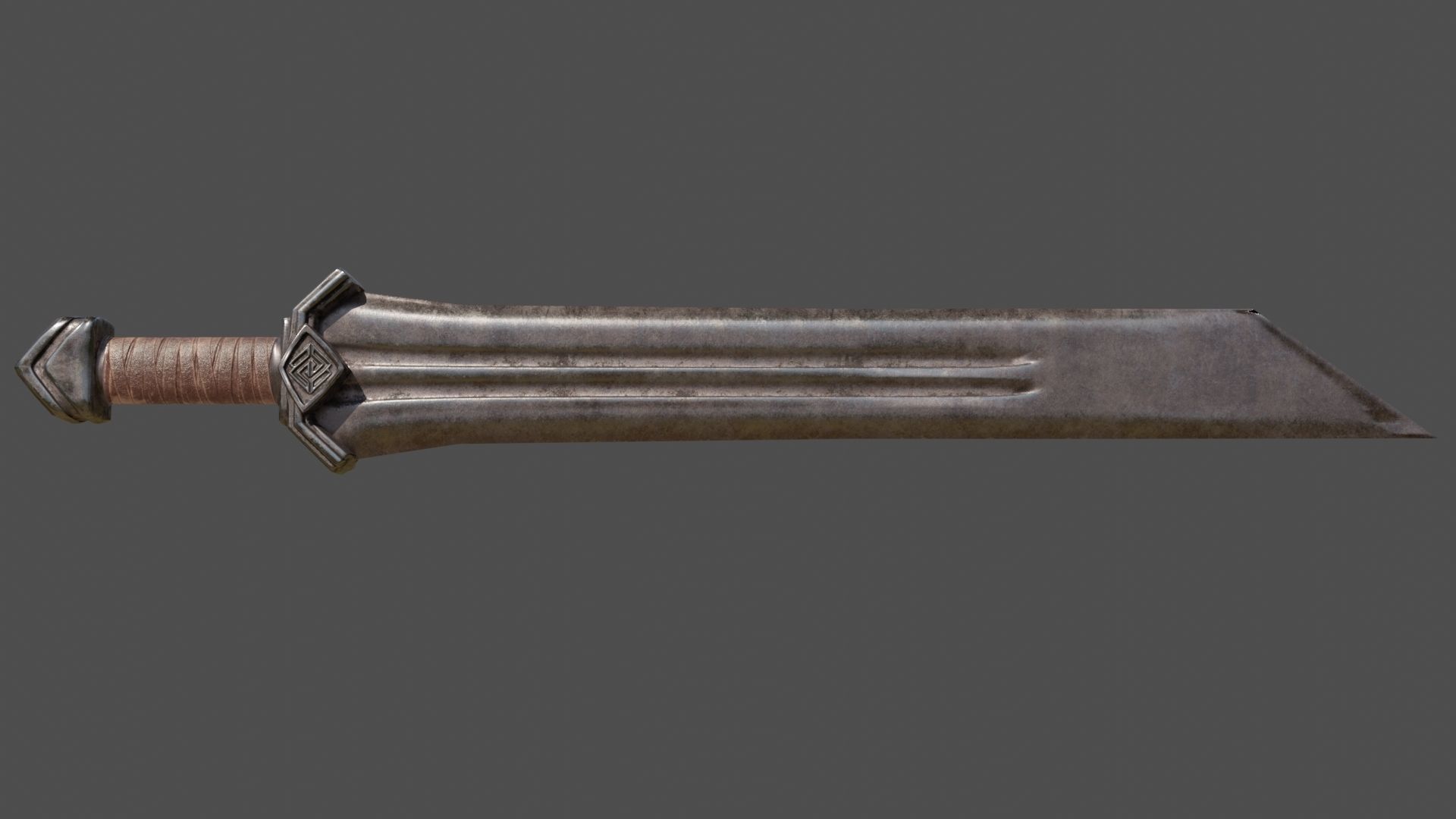 Dwarven Sword Low-poly 3D model_7