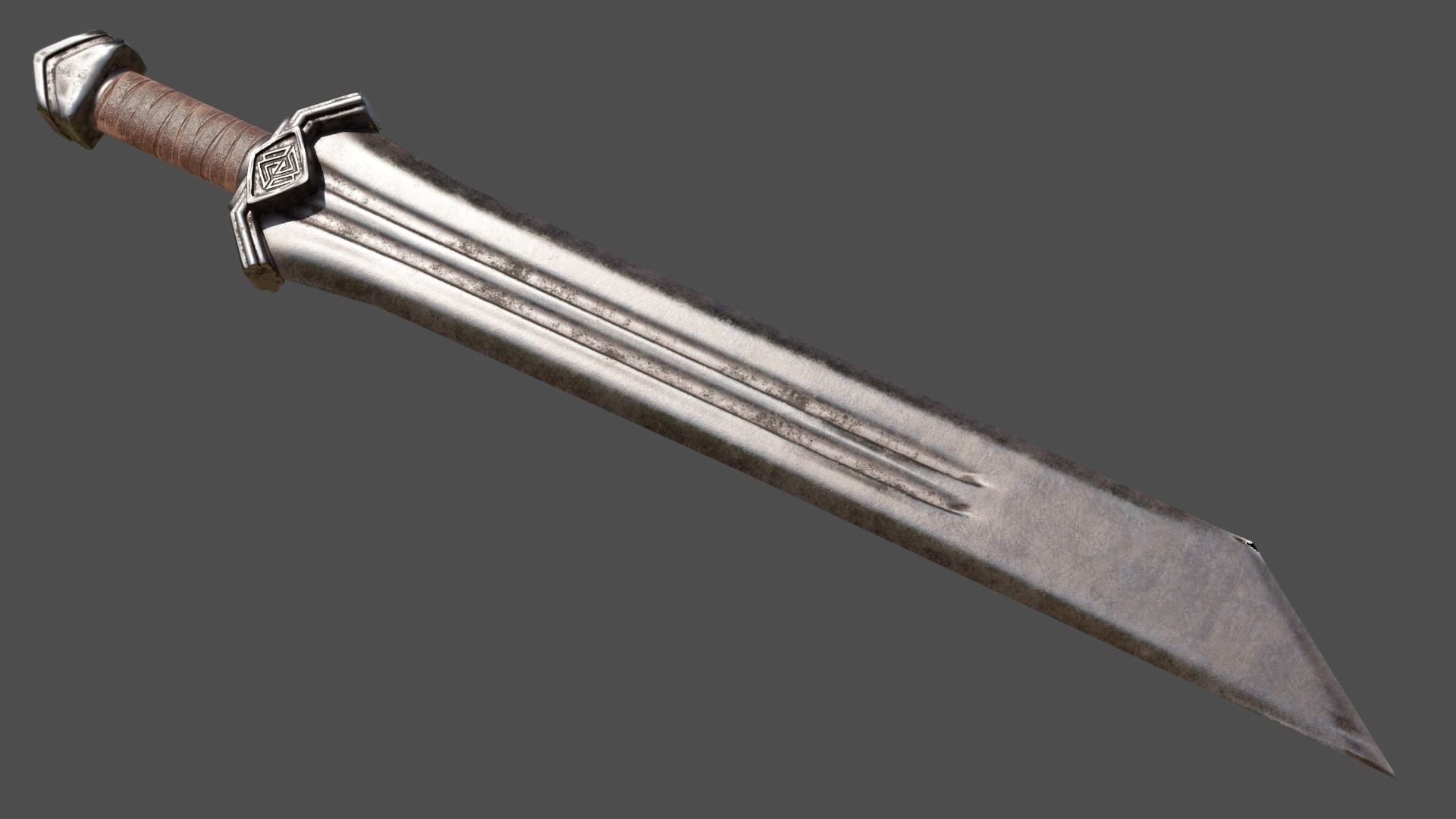 Dwarven Sword Low-poly 3D model_6
