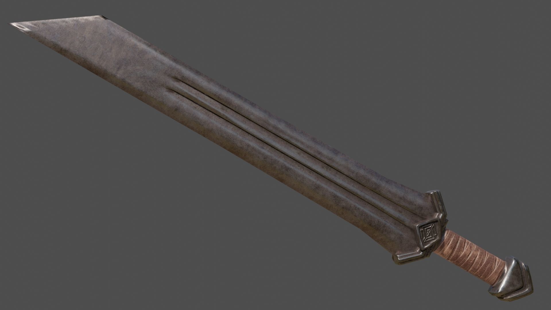 Dwarven Sword Low-poly 3D model_4