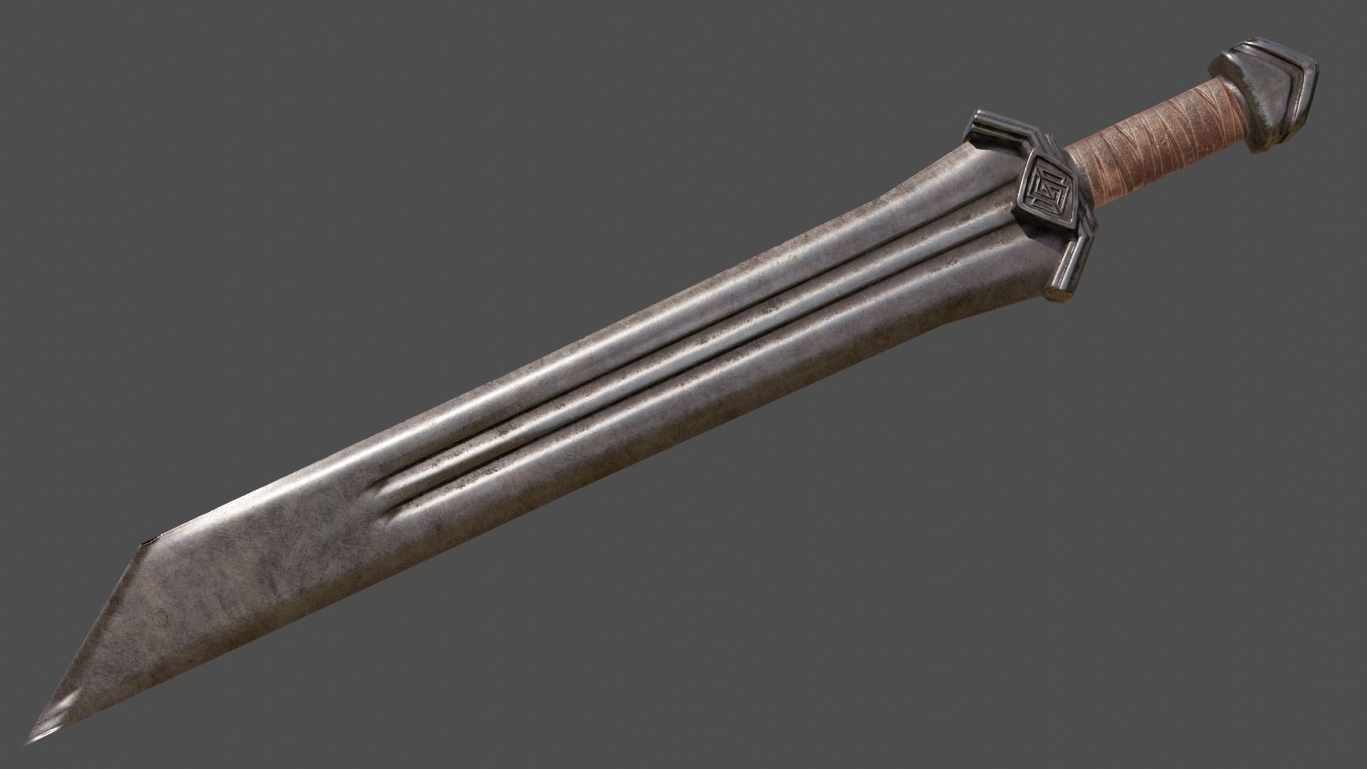 Dwarven Sword Low-poly 3D model_3
