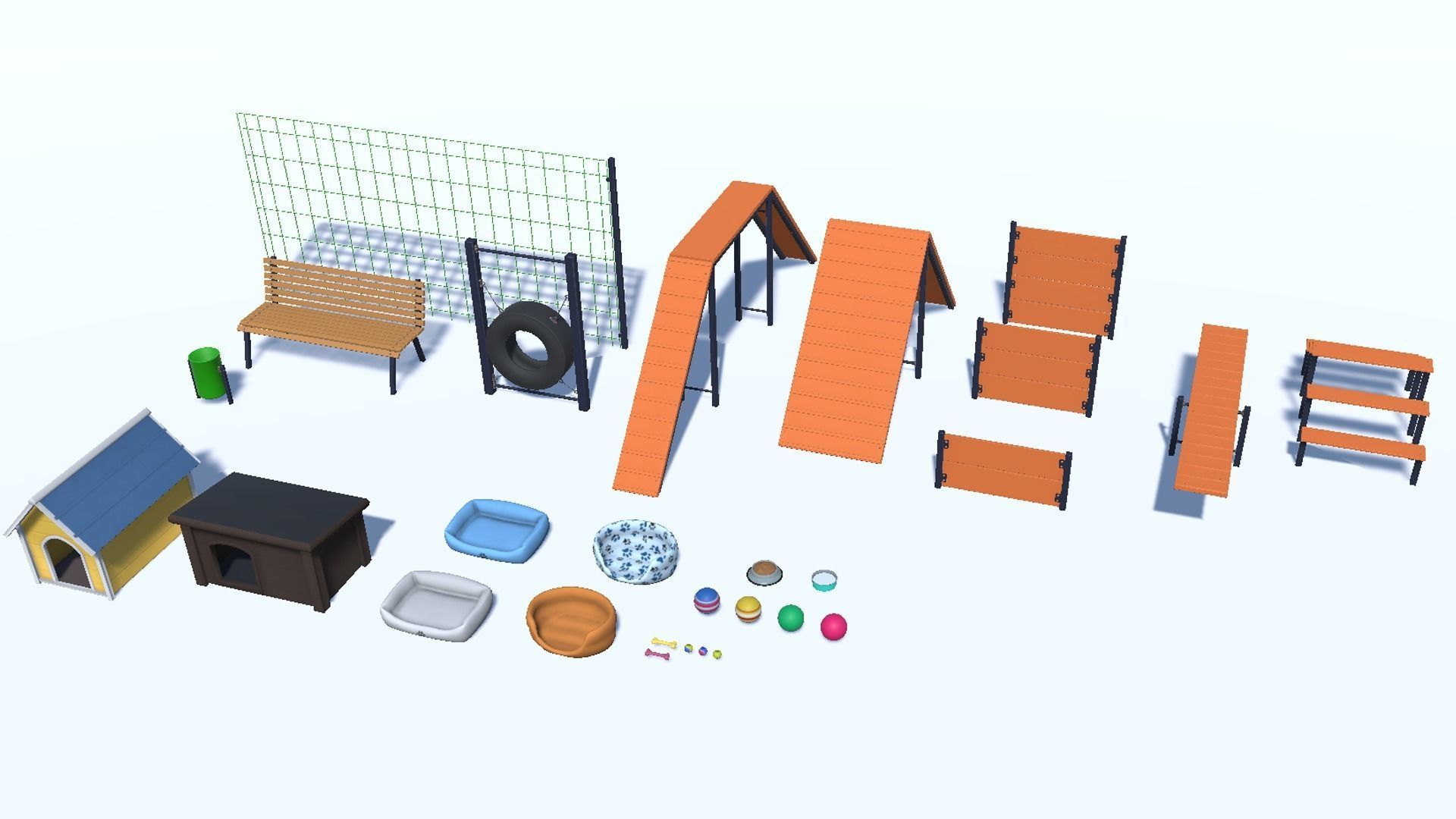 Cartoon Dog  - Doberman Low-poly 3D model_15