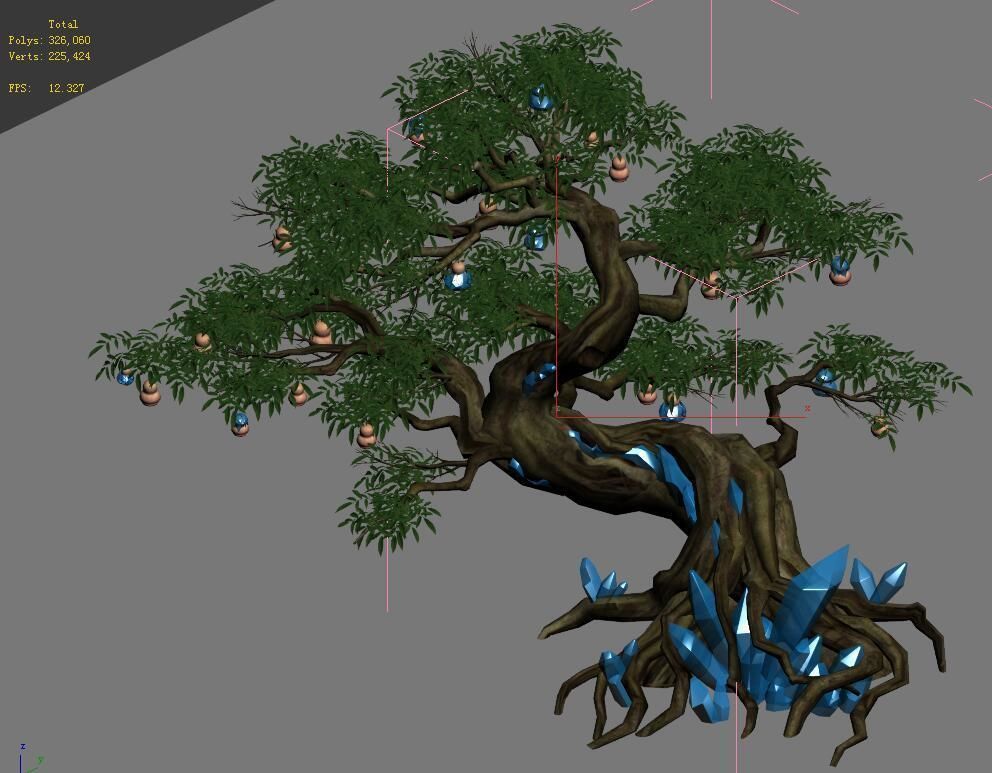 Plant - ginseng fruit tree 3D model_4