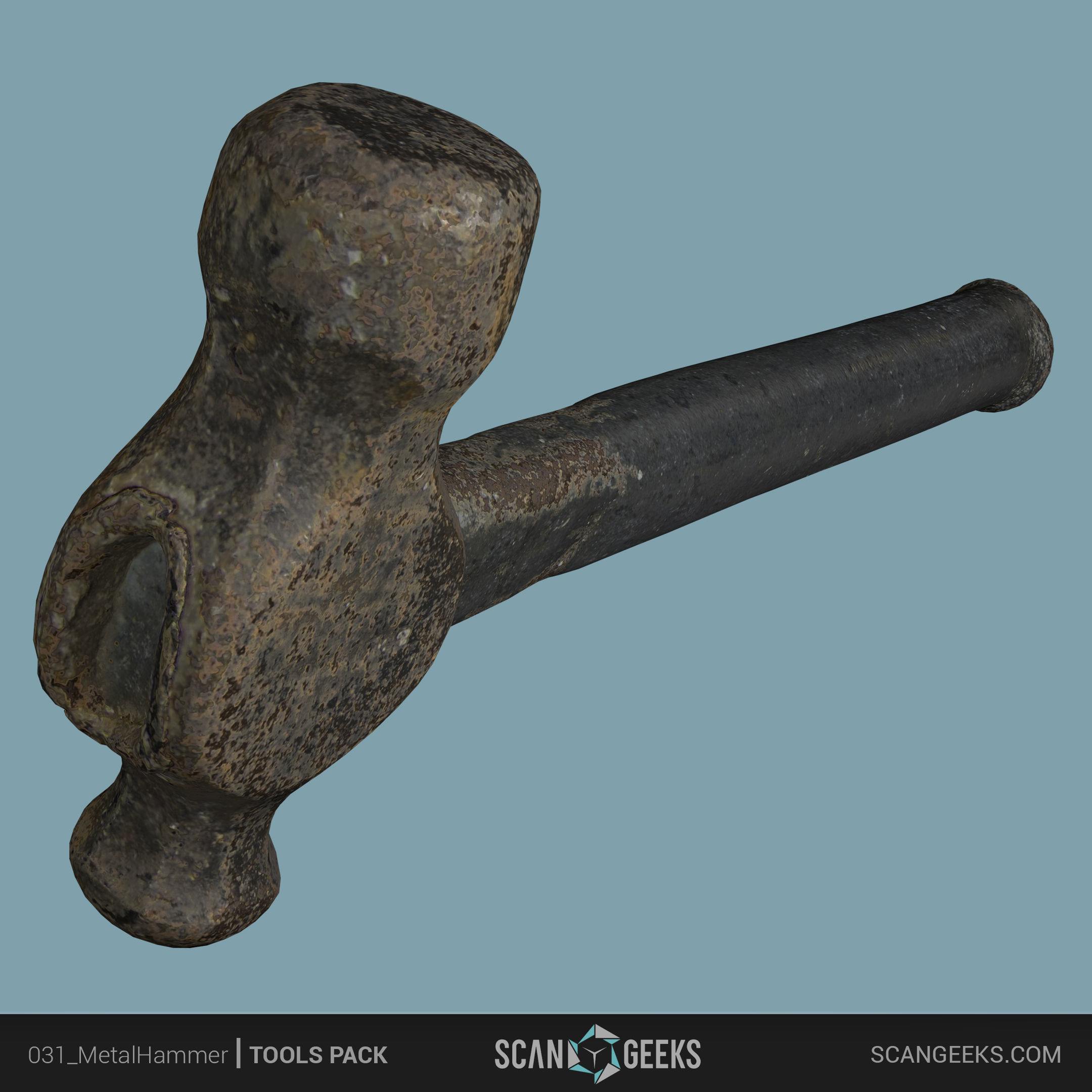 Metal Hammer - Photogrammetry Asset 3D PhotoScan Low-poly 3D model_2