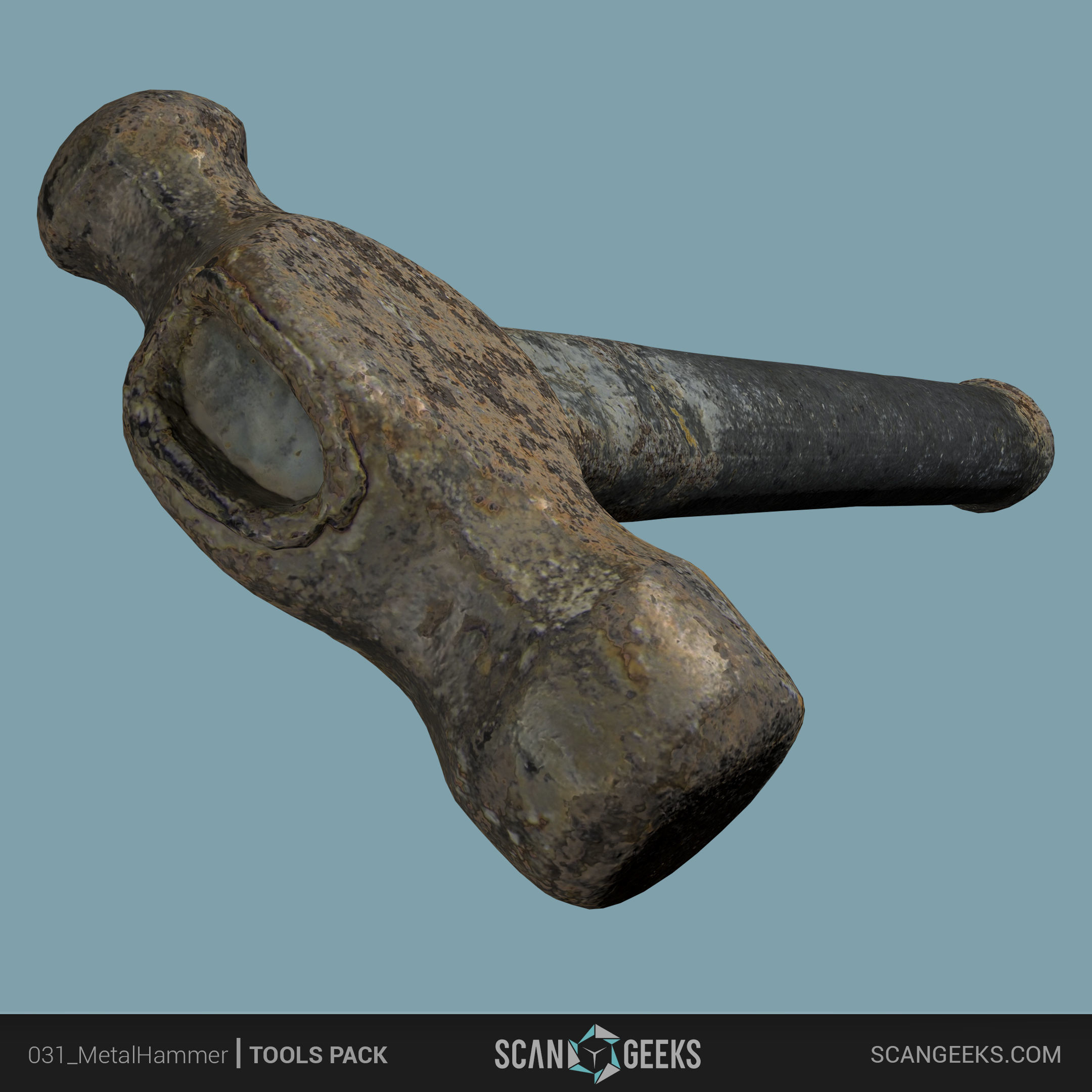 Metal Hammer - Photogrammetry Asset 3D PhotoScan Low-poly 3D model_1