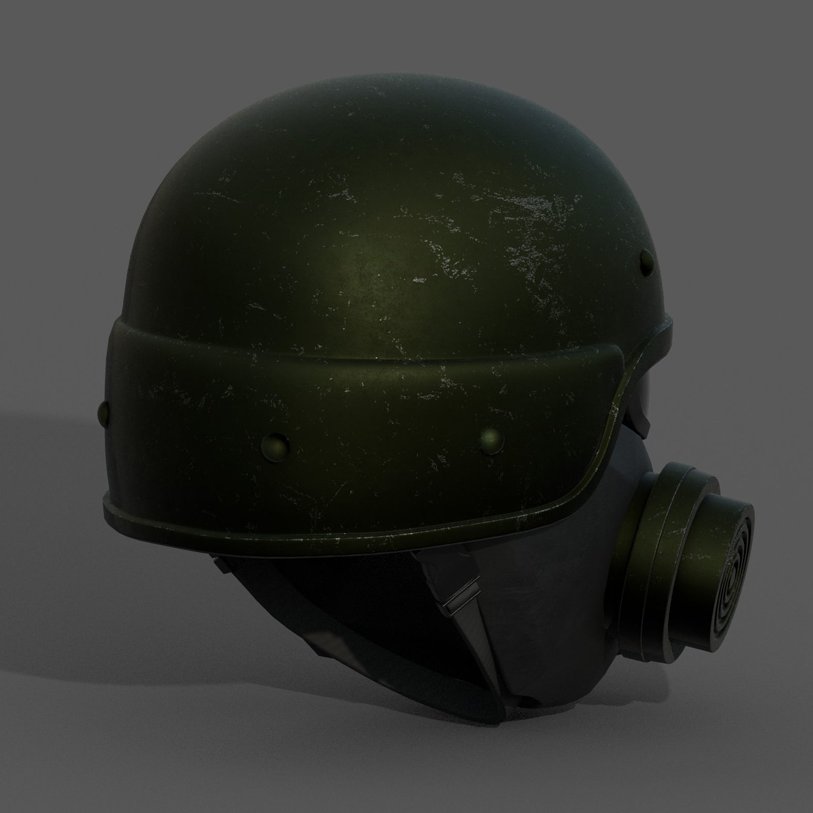 Helmet scifi gas mask futuristic technology cyborg artfiction  Low-poly 3D model_6