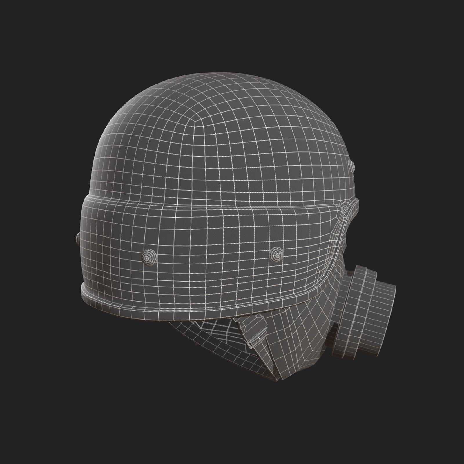 Helmet scifi gas mask futuristic technology cyborg artfiction  Low-poly 3D model_9