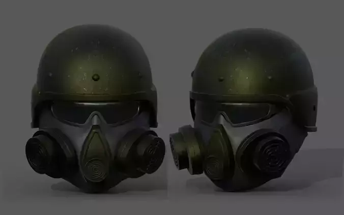 Helmet scifi gas mask futuristic technology cyborg artfiction  Low-poly 3D model
