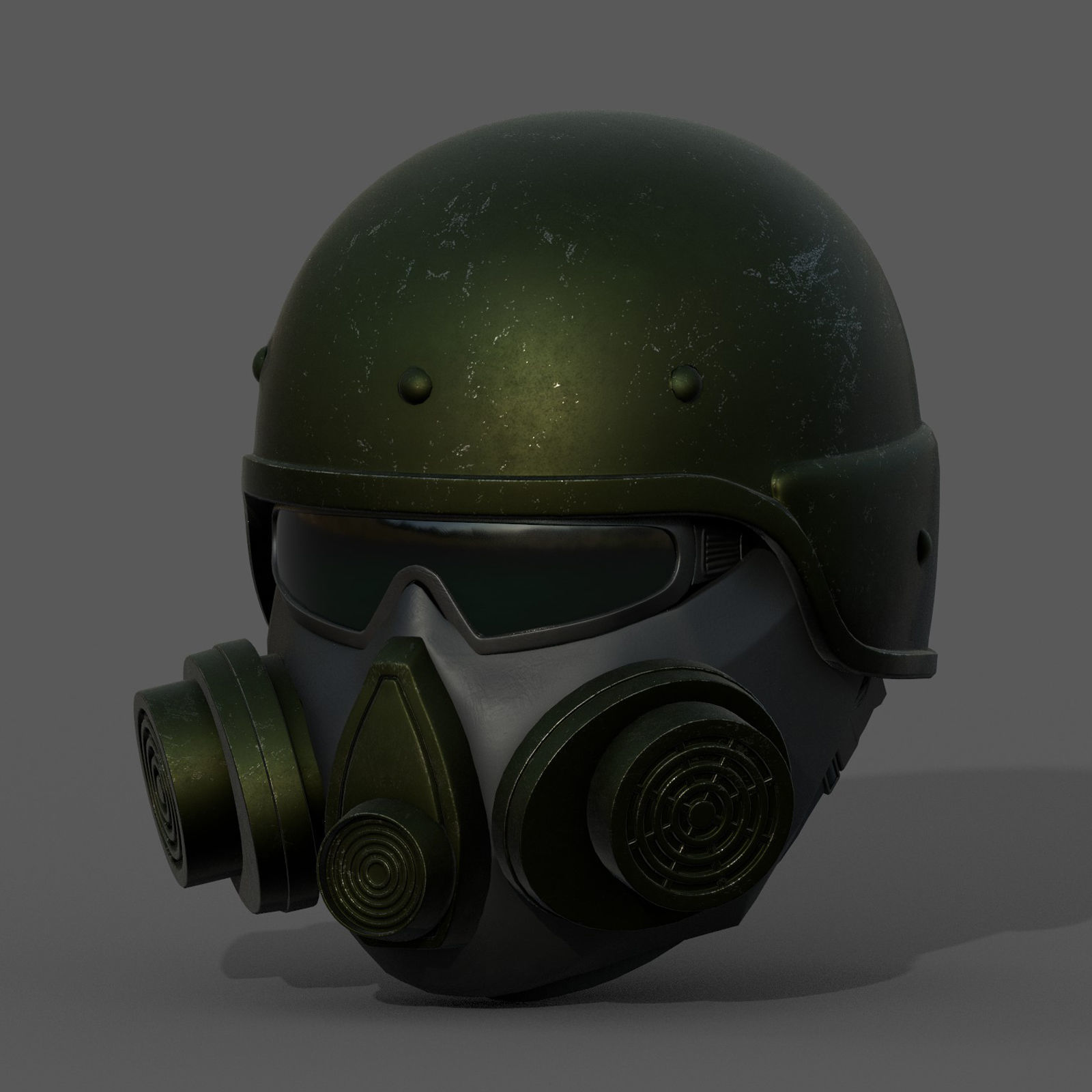 Helmet scifi gas mask futuristic technology cyborg artfiction  Low-poly 3D model_3
