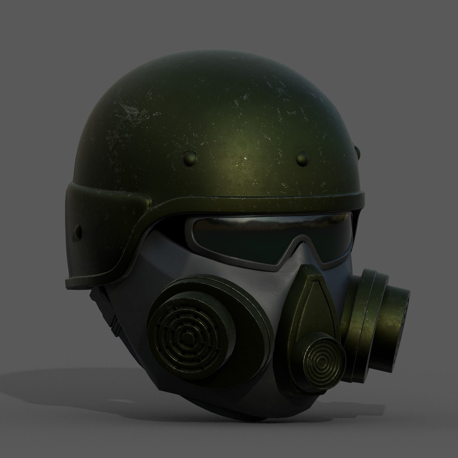 Helmet scifi gas mask futuristic technology cyborg artfiction  Low-poly 3D model_2