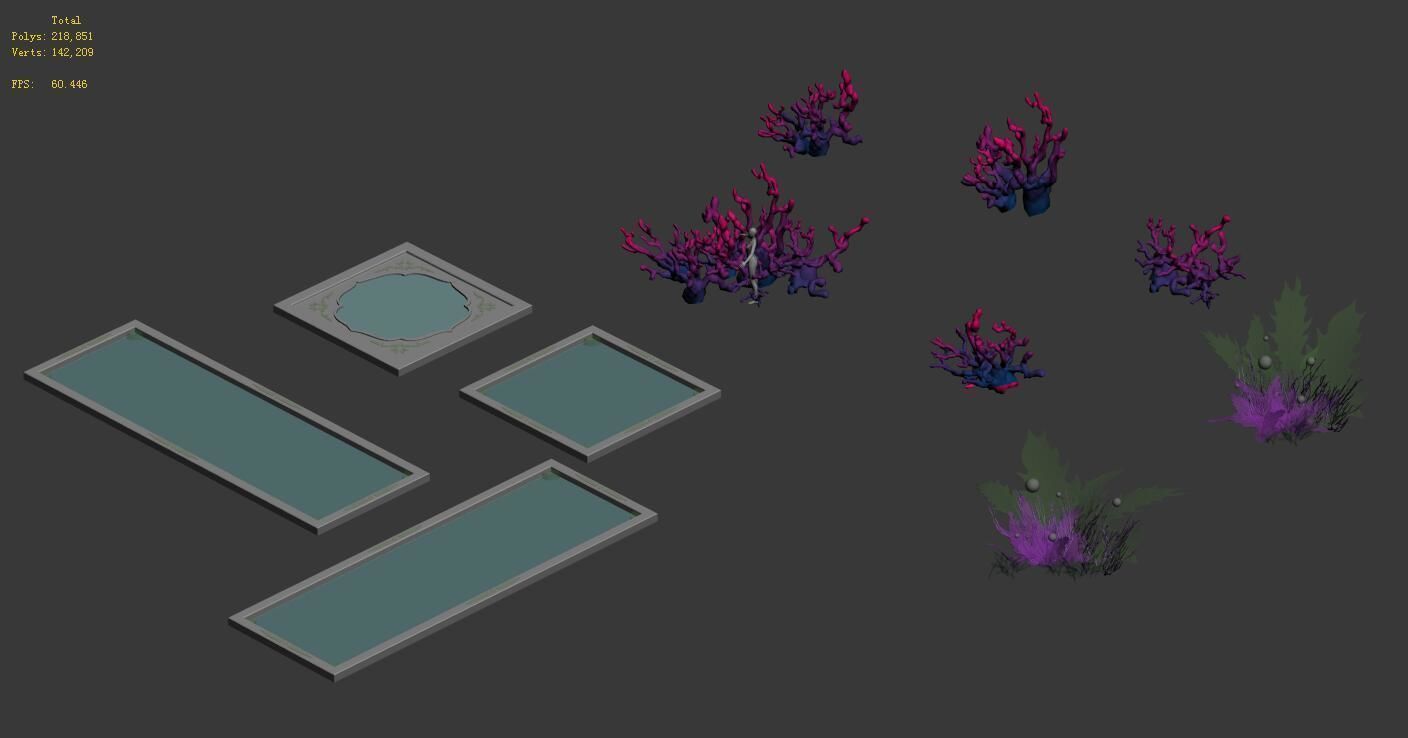 Plant - pool - aquatic plants 3D model_4