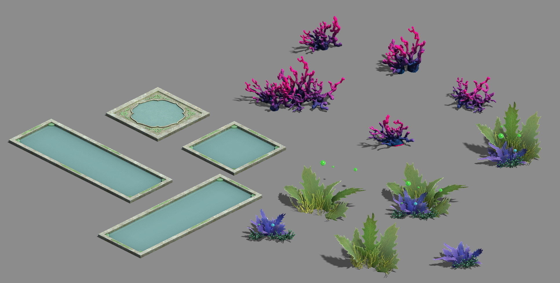 Plant - pool - aquatic plants 3D model_3