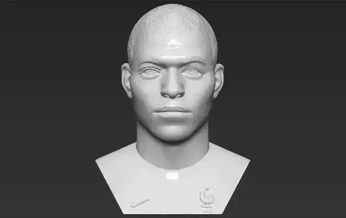 Kylian Mbappe bust 3D printing ready stl obj formats 3D print model