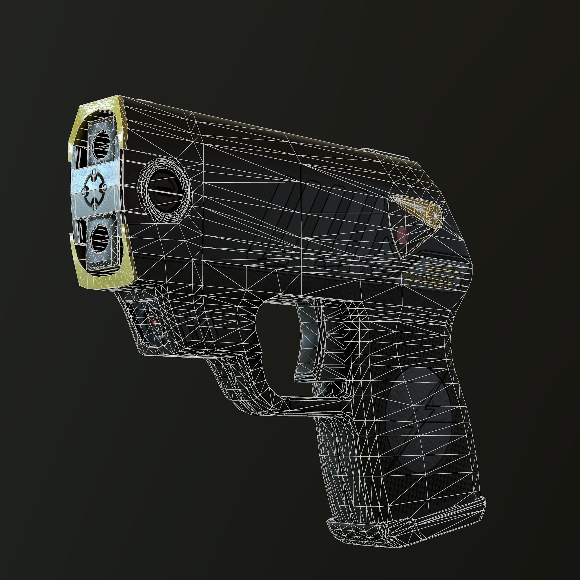 TASER GUN - Game ready Low-poly 3D model_10