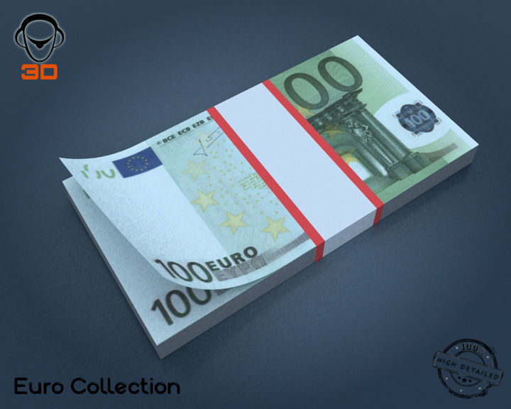 Euro Bill Collection 3D model_7