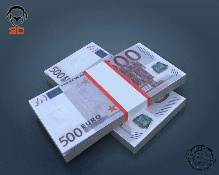 Euro Bill Collection 3D model_4