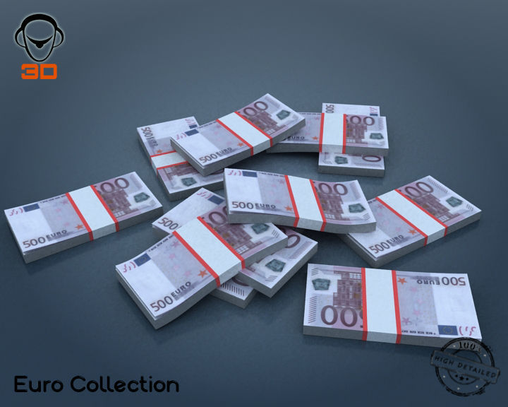 Euro Bill Collection 3D model_8