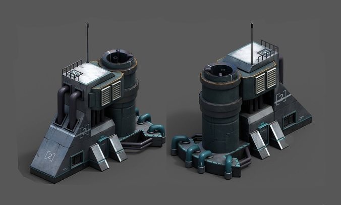 Scifi exterior skyscraper sci fi scifi cyberpunk bildings  Low-poly 3D model